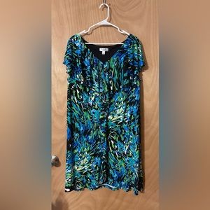 Blue and green dress